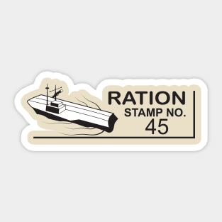 WWII Ration Stamps: Aircraft Carrier Sticker